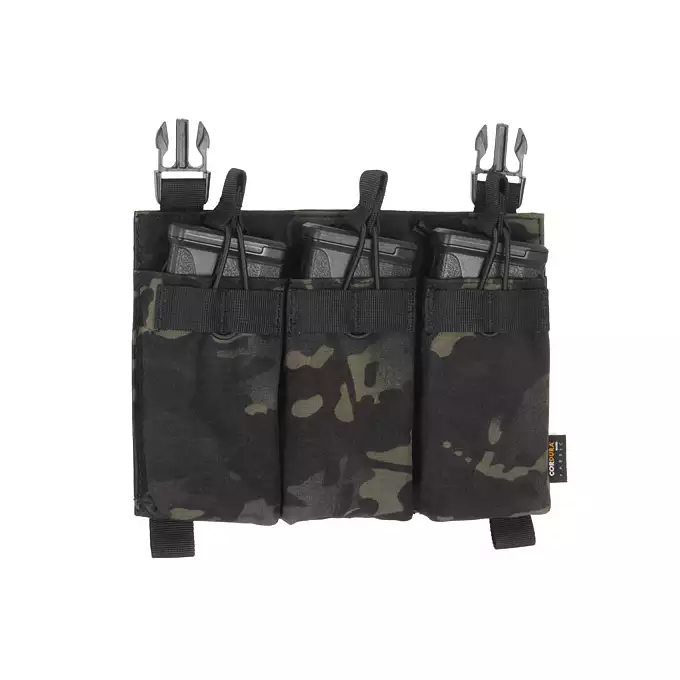 [Zestaw] Buckle Up Plate Carrier Cummerbund - Multicam Black [8FIELDS PREMIUM] + Buckle Up potrójna ładownica 5.56 - Multicam Black [8FIELDS PREMIUM] + Szturmowy panel na plecy Mod.2 - Multicam Black [8FIELDS PREMIUM]