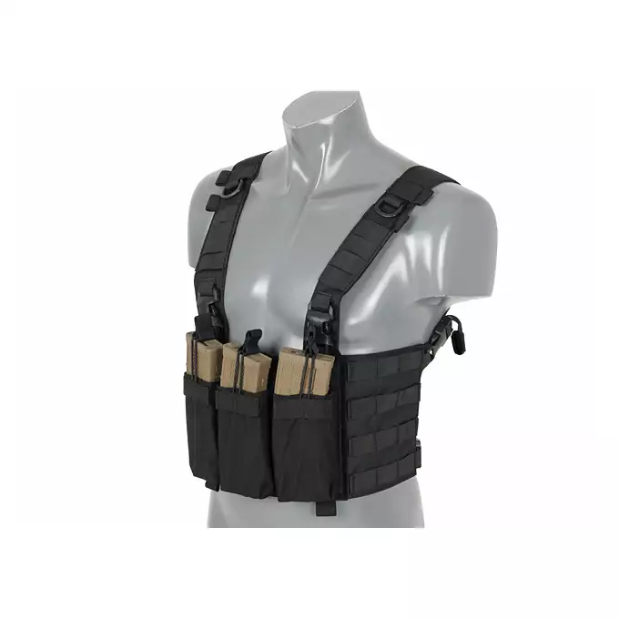 [Zestaw] Buckle Up Assault Plate Carrier Cummerbund - Black [8FIELDS PREMIUM] + Buckle Up potrójna ładownica na magazynki 5.56 - Black + Szturmowy panel na plecy Mod.2 - Black [8FIELDS PREMIUM]