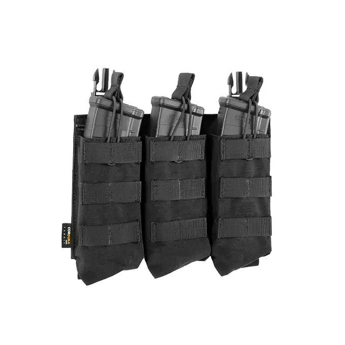 [Zestaw] Buckle Up Assault Plate Carrier Cummerbund - Black [8FIELDS PREMIUM] + Buckle Up potrójna ładownica na magazynki AK47/AKM - Black + Szturmowy panel na plecy Mod.2 - Black [8FIELDS PREMIUM]