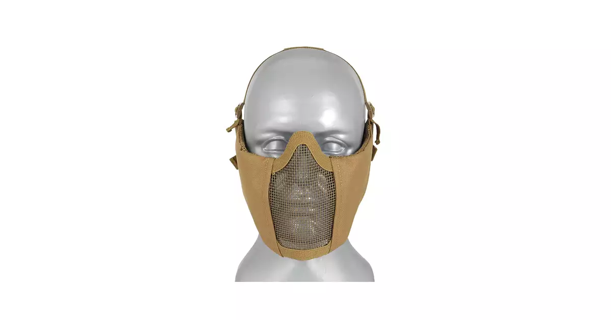 Half Face Mesh Mask 2.0 (Protection Ear Version) - Tan [PJ] | Taiwangun