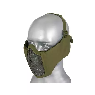 Stalowa maska siatkowa 2.0 z ochroną uszu - Olive [PJ]