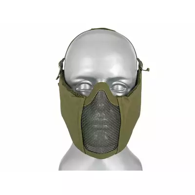 Stalowa maska siatkowa 2.0 z ochroną uszu - Olive [PJ]