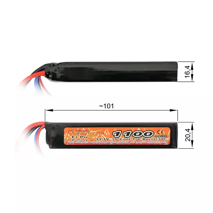 Battery Li-Po 1100mAh 11,1V 15/30C [VB]