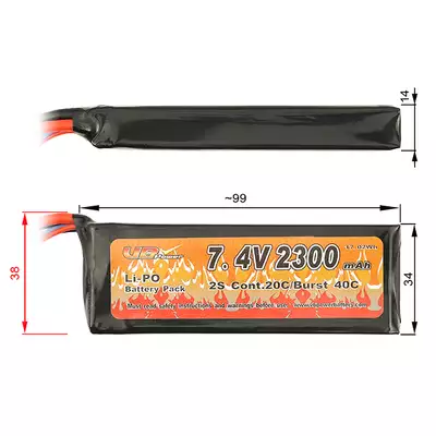 Battery Li-Po 2300mAh 7,4V 20/40C [VB]