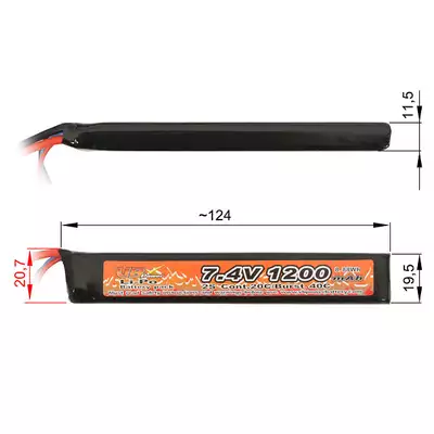 Akumulator Li-Po 1200mAh 7,4V 20/40C [VB]
