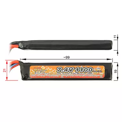 Battery Li-Po 1100mAh 7,4V 15/30C [VB]
