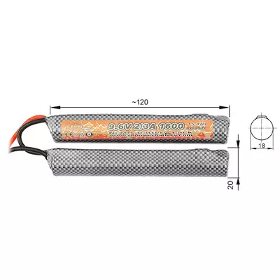 Battery NiMH 1600mAh 9,6V - mini SF type [VB]