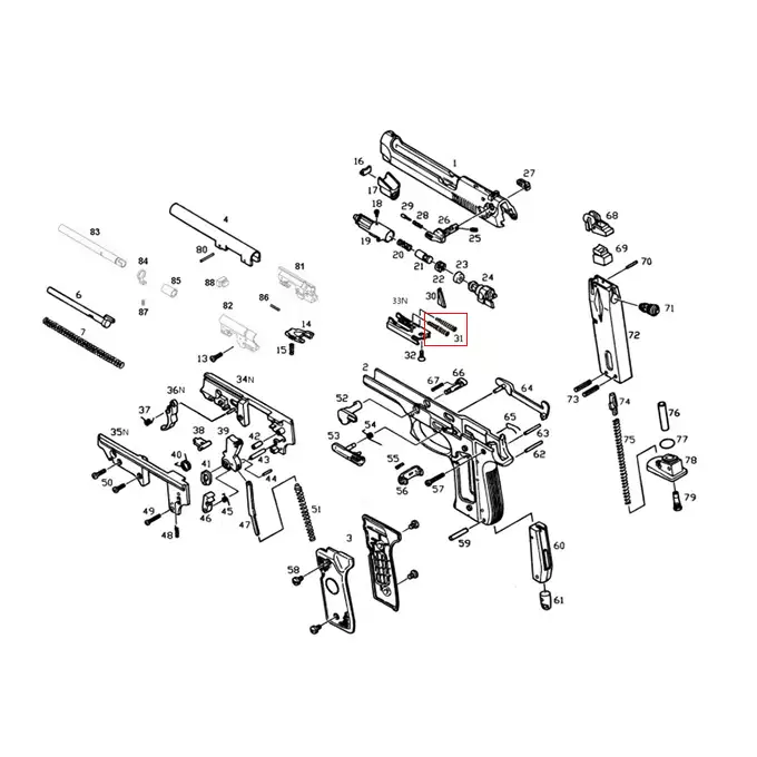 M9 cylinder spring [KJW]
