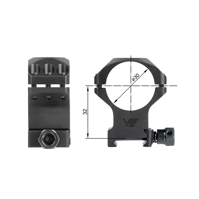 30mm X-ACCU 1..25" Medium Profile Scope Rings [Vector Optics]