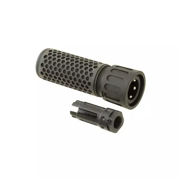 Tłumik dźwięku 5.56 QDC/CQB wraz z tłumikiem płomienia - Black [BD]