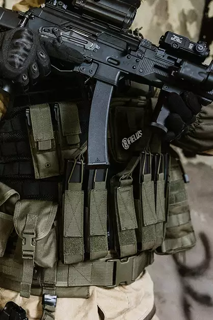 Potrójna ładownica na magazynki do MP5/MP7/MP9 - Olive [8FIELDS]
