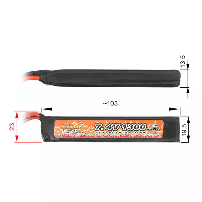 Batterie Li-Po 1300mAh 7,4V 20/40C [8FIELDS]