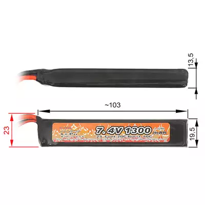 Batería Li-Po 1300mAh 7,4V 20 / 40C [8FIELDS]