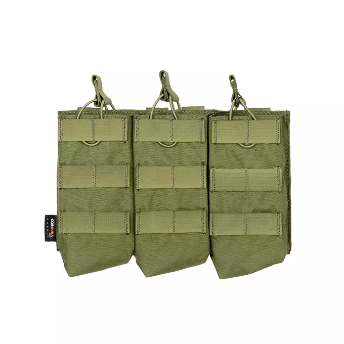 Otwarta potrójna ładownica na magazynki AK 7.62x39 - OLIVE