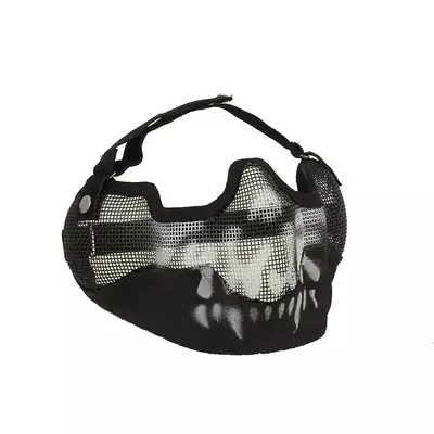 Duża stalowa maska ochronna V.2 - Black Skull [CS]