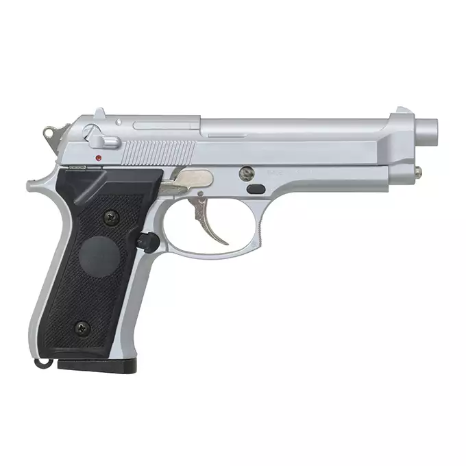 [Zestaw] ST92F Non-Blowback Airsoft Gas Pistol - Silver [STTi] + Kabura Airsoftowa do Beretta M9/92F - Black [Amomax]