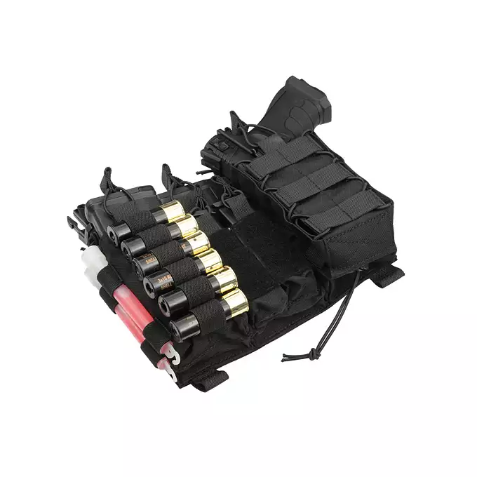 [Zestaw] Modularny Chest Rig Buckle Up - Black [8FIELDS] + Buckle Up wielozadaniowy panel przedni - Black [8FIELDS]