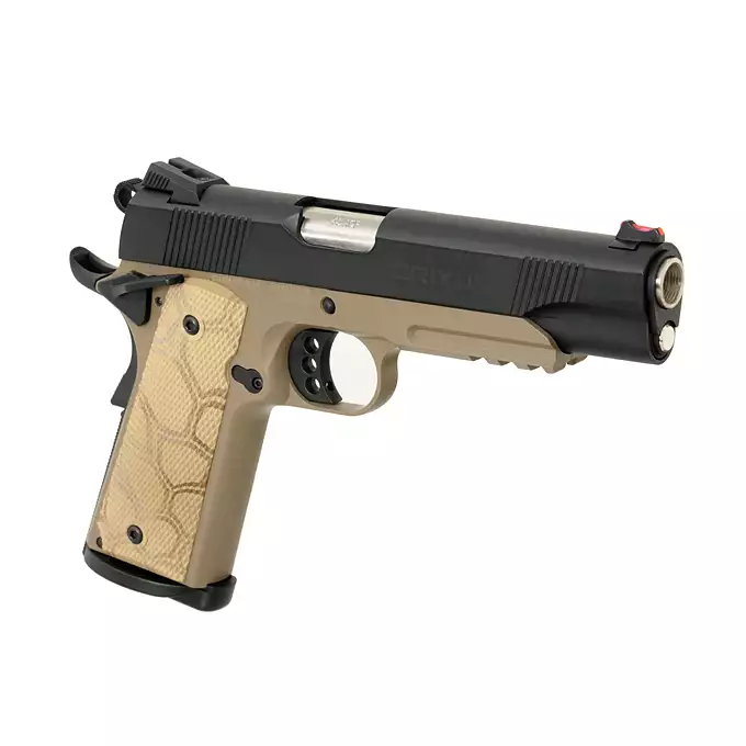 [Zestaw] M1911 Gladiator Crixus - Dark Earth [APS] + Kabura Airsoftowa do 1911 - Black [Amomax]