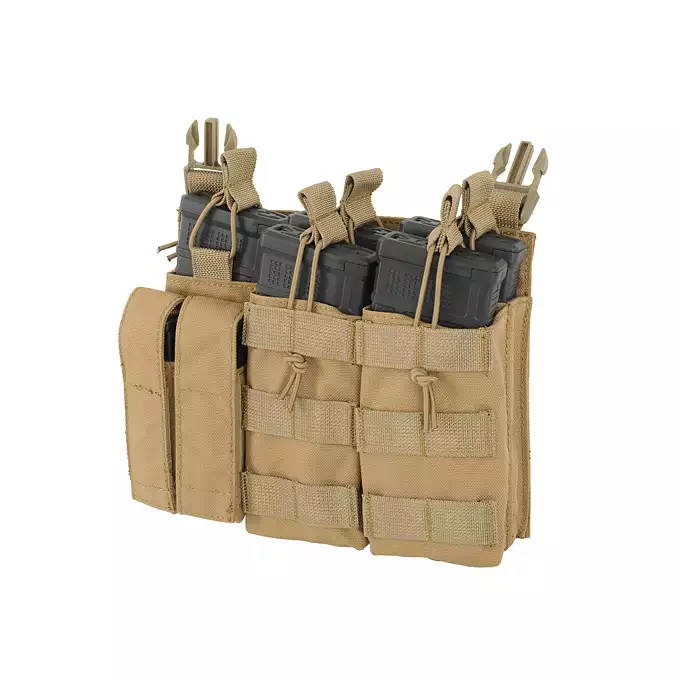 [Zestaw] Wielozadaniowy Plate Carrier - Coyote [8FIELDS] + Buckle Up potrójna ładownica karabinowo-pistoletowa 5.56/9mm - Coyote