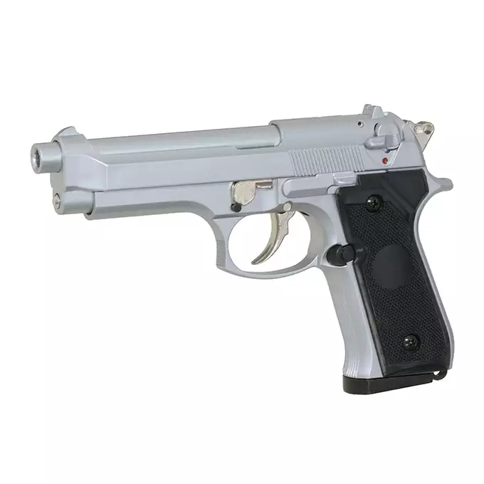 [Zestaw] ST92F Non-Blowback Airsoft Gas Pistol - Silver [STTi] + Kabura Airsoftowa do Beretta M9/92F - Black [Amomax]