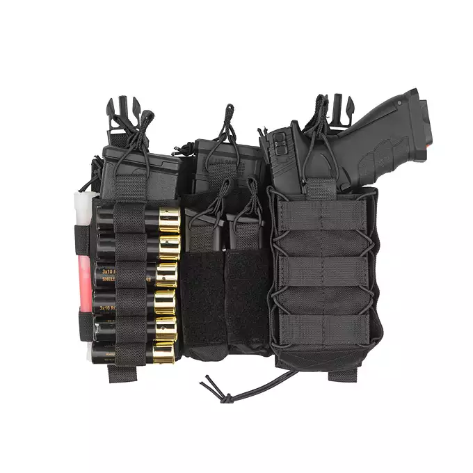 [Zestaw] Modularny Chest Rig Buckle Up - Black [8FIELDS] + Buckle Up wielozadaniowy panel przedni - Black [8FIELDS]
