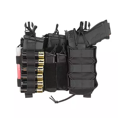 [Zestaw] Modularny Chest Rig Buckle Up - Black [8FIELDS] + Buckle Up wielozadaniowy panel przedni - Black [8FIELDS]