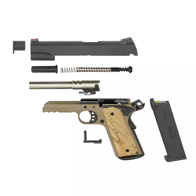 [Zestaw] M1911 Gladiator Crixus - Dark Earth [APS] + Kabura Airsoftowa do 1911 - Black [Amomax]