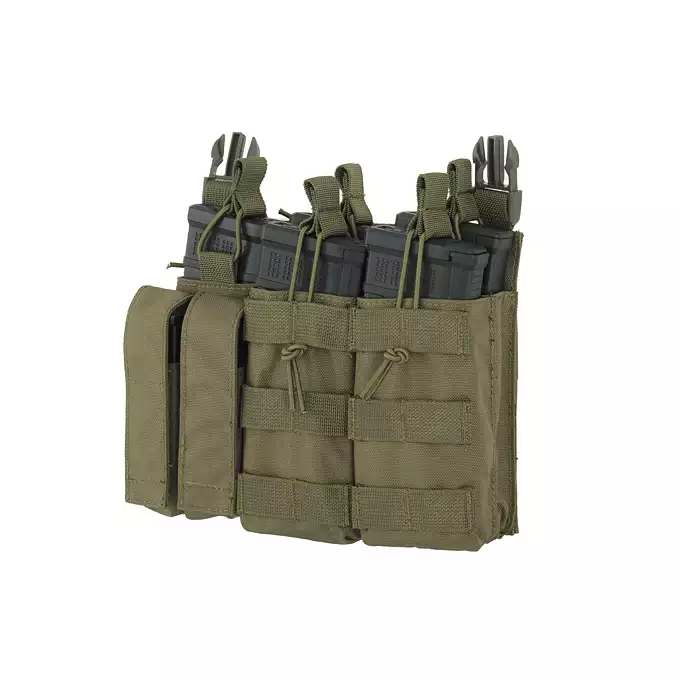 [Zestaw] Wielozadaniowy Plate Carrier - Olive [8FIELDS] + Buckle Up potrójna ładownica karabinowo-pistoletowa 5.56/9mm - OD