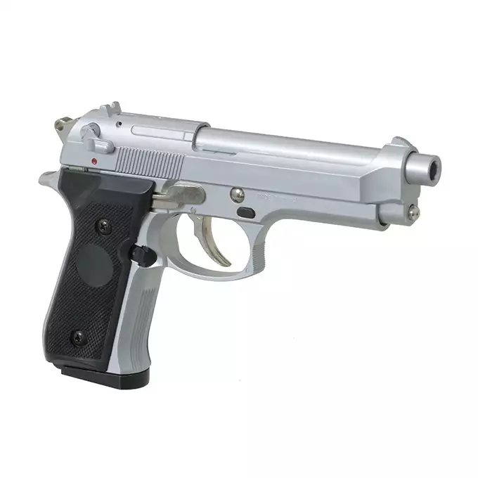 [Zestaw] ST92F Non-Blowback Airsoft Gas Pistol - Silver [STTi] + Kabura Airsoftowa do Beretta M9/92F - Black [Amomax]