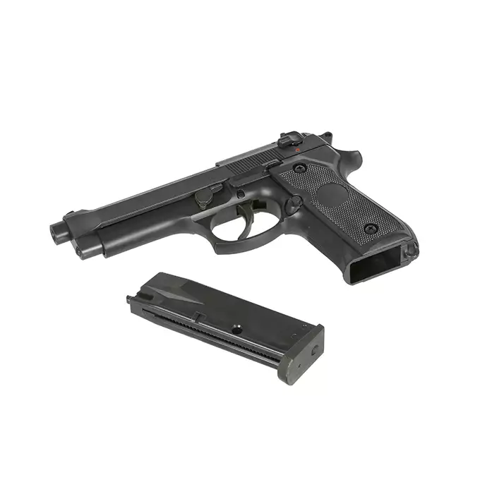 [Zestaw] ST92F Non-Blowback Airsoft Gas Pistol - Black [STTi] + Kabura Airsoftowa do Beretta M9/92F - Black [Amomax]