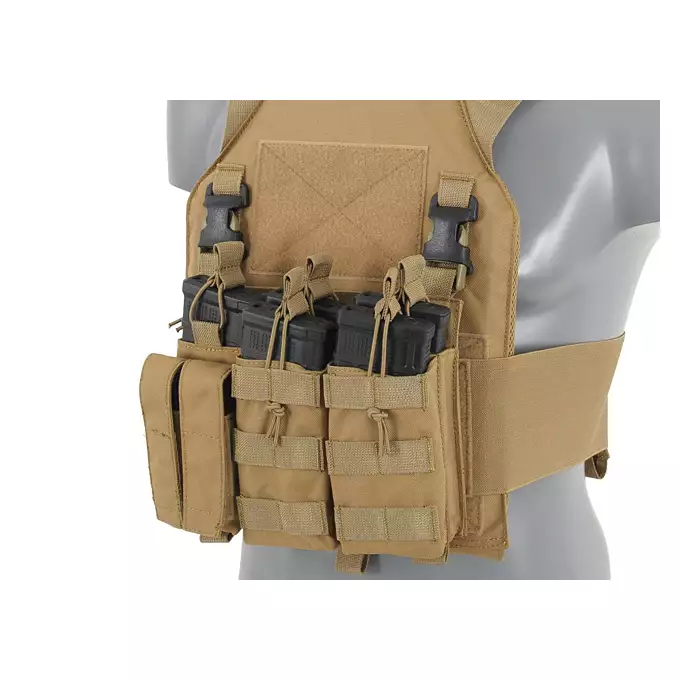 [Zestaw] Wielozadaniowy Plate Carrier - Black [8FIELDS] + Buckle Up potrójna ładownica karabinowo-pistoletowa 5.56/9mm - BK