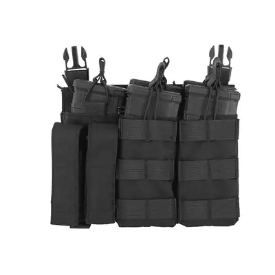 [Zestaw] Wielozadaniowy Plate Carrier - Black [8FIELDS] + Buckle Up potrójna ładownica karabinowo-pistoletowa 5.56/9mm - BK