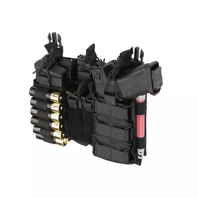 [Zestaw] Modularny Chest Rig Buckle Up - Black [8FIELDS] + Buckle Up wielozadaniowy panel przedni - Black [8FIELDS]