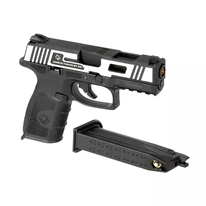 [Zestaw] BLE-XFG - Silver/Black [ICS] + Otwarta kabura kydexowa do G.17 - Black [8FIELDS]