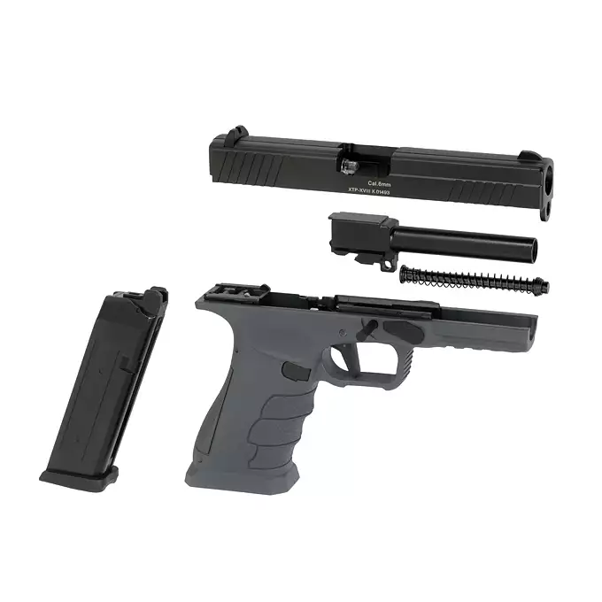 [Zestaw] XTP Xtreme Training Pistol - Grey [APS] + Kabura Airsoftowa do klonów serii G17 - Black [Amomax]