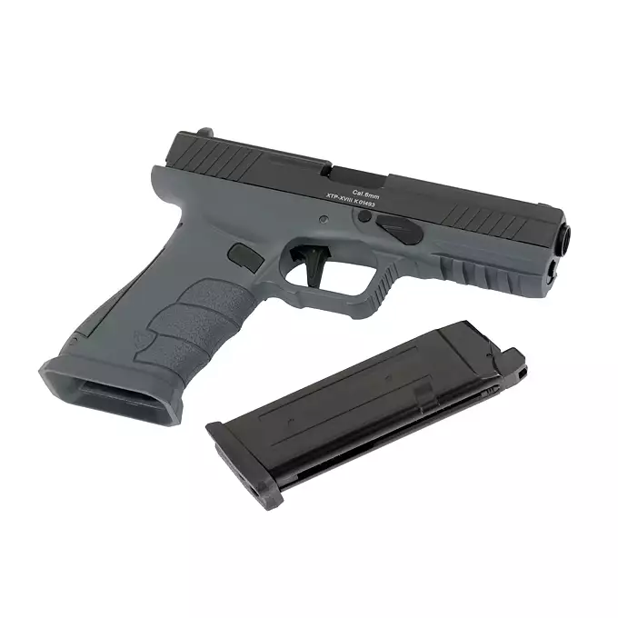 [Zestaw] XTP Xtreme Training Pistol - Grey [APS] + Kabura Airsoftowa do klonów serii G17 - Black [Amomax]