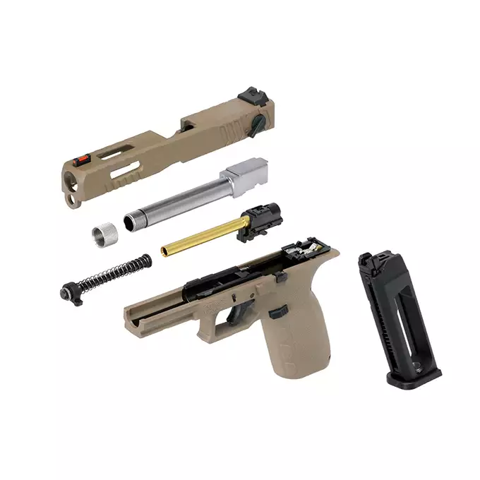 [Zestaw] KP-13F Full-Auto CO2 VERSION - Tan [KJW] + Kabura Airsoftowa do klonów serii G17 - Black [Amomax]