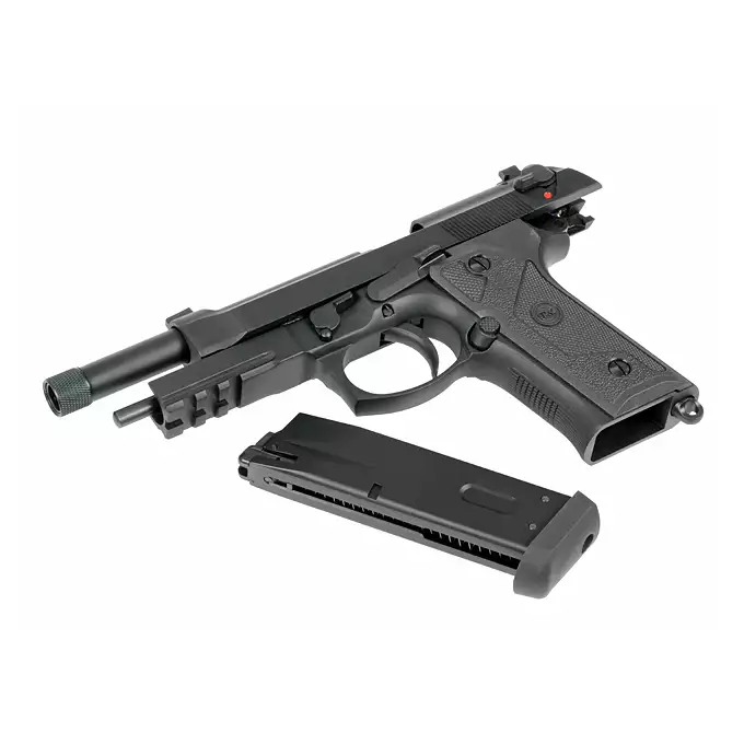 [Zestaw] SR9A3 (Dual Powered GAS/CO2) - Black [SRC] + Kabura Airsoftowa do Beretta M9/92F - Black [Amomax]