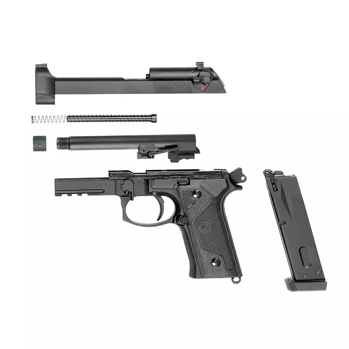 [Zestaw] SR9A3 (Dual Powered GAS/CO2) - Black [SRC] + Kabura Airsoftowa do Beretta M9/92F - Black [Amomax]