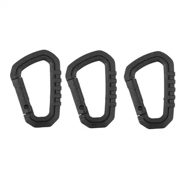 Nylon carabiner Set - BLACK - 3pcs [FMA]
