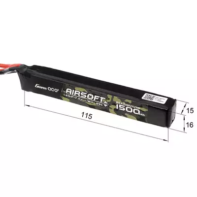Batterie LiPo Gens Ace 25C 1500mAh 2S1P 7.4V T-Plug