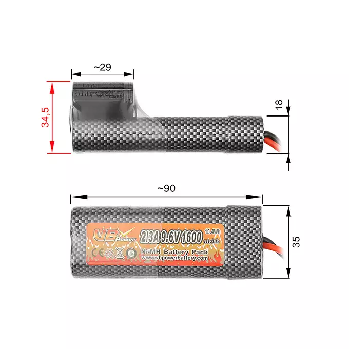 Battery NiMH 1600mAh 9,6V for AUG/KU Series [8FIELDS]