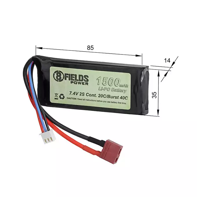 Batterie Li-Po 1500mAh 7,4V 20/40C - T-connector [VB]