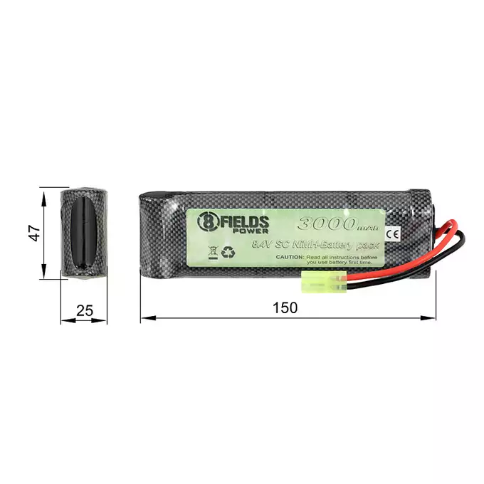 Battery NiMH 3000mAh 8,4V - large type [8FIELDS]