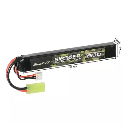 Batterie LiPo Gens Ace 25C 1500mAh 2S1P 7.4V mini Tamiya