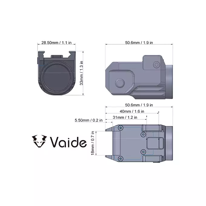 Lampe Pistolet compact Vaide Scrapper 500 lumen - Black [Vector Optics]