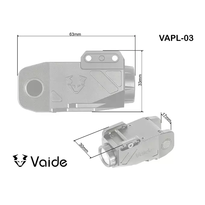 Pistol Flashlight Vaide Scrapper 500 lumen - Black [Vector Optics]