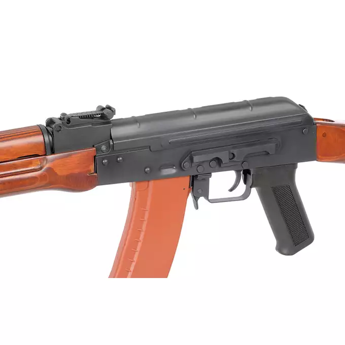 [Zestaw] Replika karabinka AK-74N G3 AEG - Real Wood [S&amp;T] + Szyna montażowa pod optykę do AK - Black [M-ETAL] + Replika rosyjskiego celownika kolimatorowego typu DK-9 do AK [JJ Airsoft]