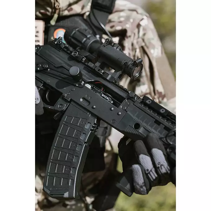 [Zestaw] CM.048SU [CYMA] + Pokrywa komory zamkowej z szyną do AK [CYMA] + Replika rosyjskiego celownika kolimatorowego typu VZ-1 [JJ Airsoft]