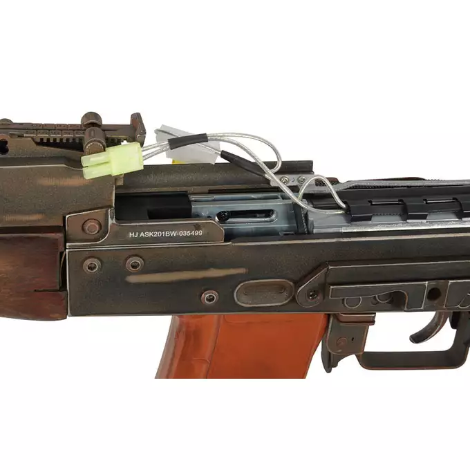 [Set] AK-74 ASK201 Battle Worn Airsoft Rifle [APS] + Railed Scope Mount for AK - Black [M-ETAL] + Airsoft DK-9 Style Russian Red Dot Sight for AK [JJ Airsoft]